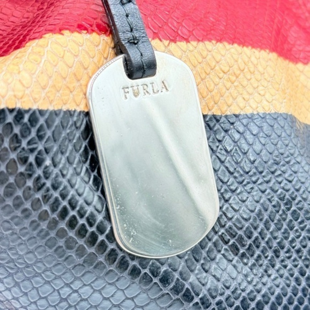 Furla Genuine Leather Python Embossed Hobo Should… - image 4